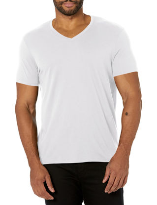 Picture of AX Armani Exchange mens Basic Pima V Neck Tee T Shirt, White, Small US