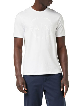 Picture of A|X ARMANI EXCHANGE mens Circle Logo Graphic Tee T Shirt, White, Medium US