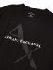Picture of A|X ARMANI EXCHANGE mens Crew Neck Logo Tee T Shirt, Quilted Logo Black, X-Large US