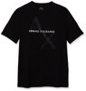 Picture of A|X ARMANI EXCHANGE mens Crew Neck Logo Tee T Shirt, Quilted Logo Black, Large US