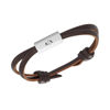 Picture of A|X ARMANI EXCHANGE Men's Brown Leather ID Bracelet (Model: AXG0096040)