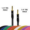 Picture of 1/4 TRS" Male to 1/4" TRS Male - 6 Feet - Black - 1/4 (6.35mm) Stereo Balanced Male to Male Connector for Powered Speakers, Audio Interface or Mixer for Live Performance & Recording