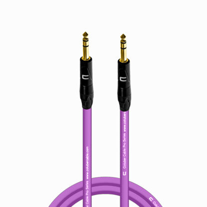 Picture of 1/4 TRS" Male to 1/4" TRS Male - 10 Feet - Purple - 1/4 (6.35mm) Stereo Balanced Male to Male Connector for Powered Speakers, Audio Interface or Mixer for Live Performance & Recording