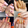 Picture of Maple Leaf Nail Art Glitter Sequins 3D Holographic Fall Leaves Nail Flakes 6 Grids Green Red Autumn Leaves Nails Sequins for Acrylic Nails Decorations DIY Crafts