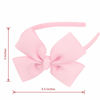 Picture of Midi Ribbon Pink Bows Headband for Girls Pink Ribbon Bow Headband Hair Hoop Headband for Girls Toddlers Girls Kids Party Decoration Cosplay Costume Headwear Makeup Handmade Hair Band