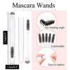 Picture of Dming 20 Pieces Disposable Mascara Brushes Eyelash Brush Lash Wand Diamond Mascara Wands with Tube Makeup Tool Lash Spoolies Sanitary Brushes Lash Extension Supplies (tube sky black 20)