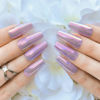 Picture of Hypnaughty 24 Pcs Mauve Chrome Coffin Medium Long Press On Nails and Glue Reflective Mirror False Nails (Mauve Chrome)