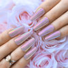 Picture of Hypnaughty 24 Pcs Mauve Chrome Coffin Medium Long Press On Nails and Glue Reflective Mirror False Nails (Mauve Chrome)