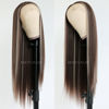 Picture of Maycaur Brown Lace Front Wigs 22 Inch Highlight Wig Long Straight Lace Wigs Glueless Hair Mixed Blonde Synthetic Lace Front Wig for Women