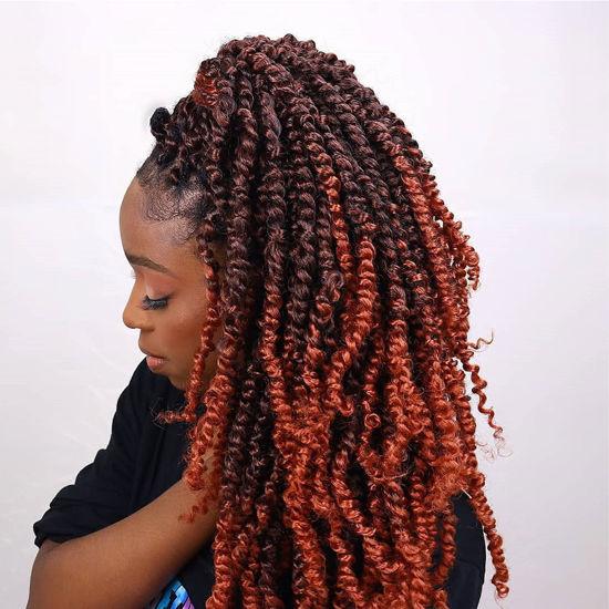 GetUSCart- 8 Packs Passion Twist Hair 18 Inch Pre-twisted Passion Twist  Crochet Hair Pre-looped Crochet Braids for Black Women Passion Twists Braiding  Hair Synthetic Hair Extensions (12Strands/Pack; T1B/350#)