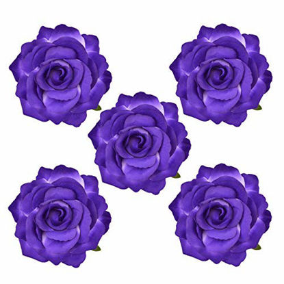Picture of DRESHOW Flower Hair Clip Rose Hairpin Floral Brooch Floral Hair Clips for Women Rose Hair Accessories Wedding Pack 5/16
