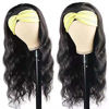 Picture of Higher Body Wave Headband Human Hair Wig 12 Inch Glueless None Lace Front Wig Brazilian Virgin Hair Wear and Go Wigs for Black Women 150% Density Wigs Natural Color