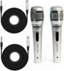 Picture of 5 CORE 6 Pack Vocal Dynamic Cardioid Handheld Microphone Unidirectional Mic with 2 X 5ft Detachable XLR Cable to ¼ inch Audio Jack and On/Off Switch for Karaoke Singing (Silver) PM -66k 2 Pair 3Pcs