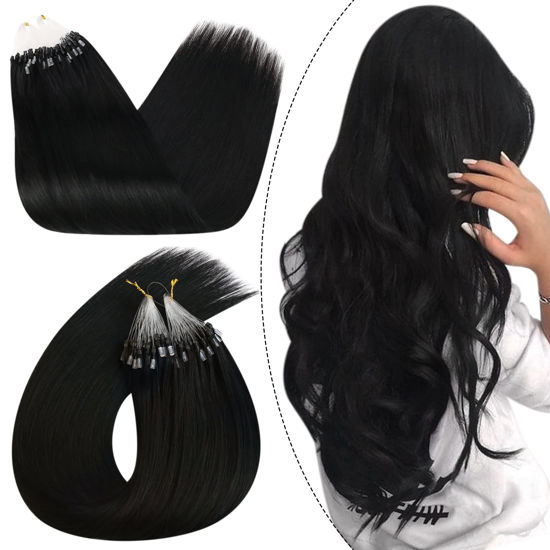 Micro Loop Ring Human Hair Extensions Micro Link Micro Beads Remy