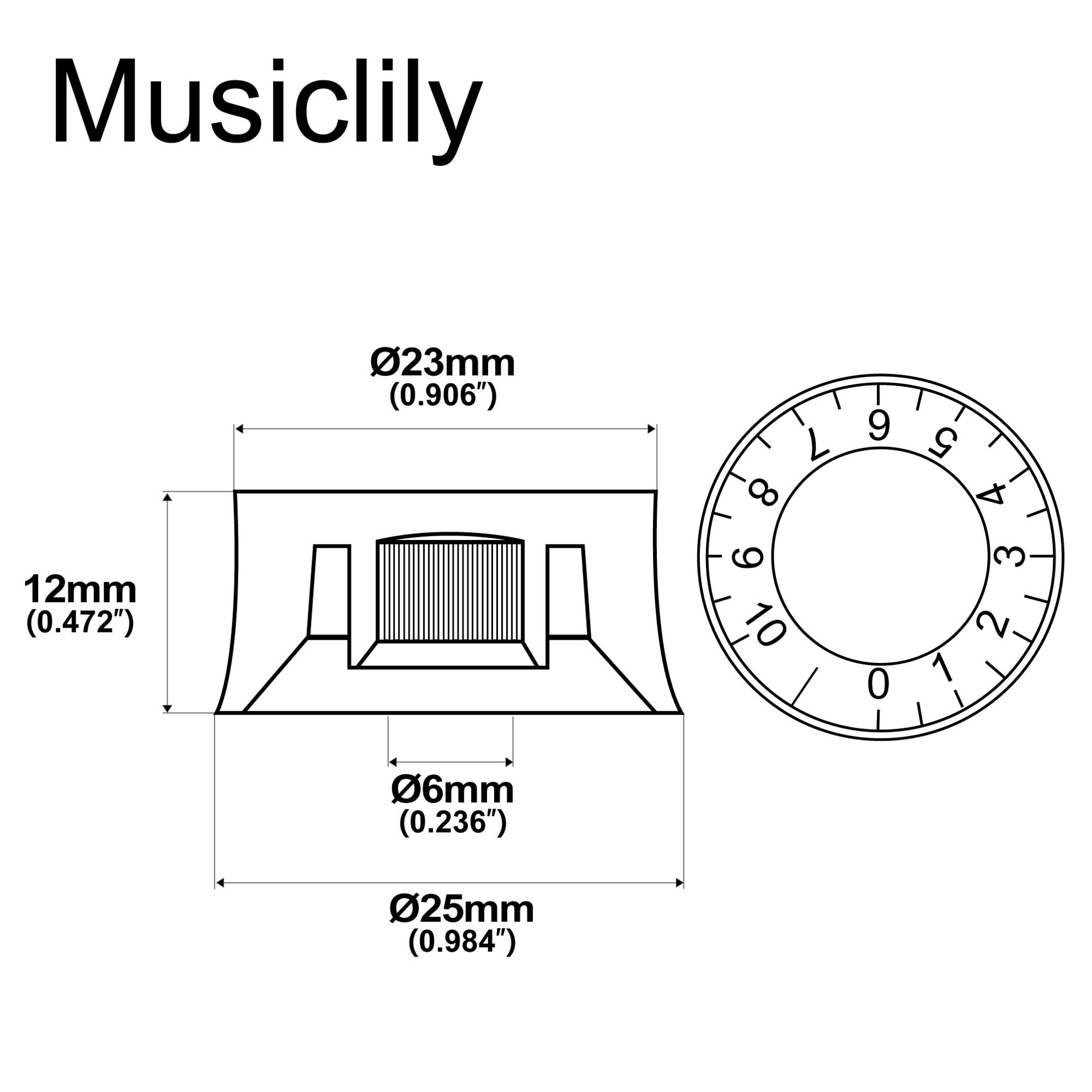 GetUSCart Musiclily Metric Size Speed Control Knobs for Epiphone Les