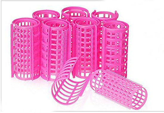 Picture of Kamay's Medium Hair Rollers Comb Curlers Clips Styling Rollers Hair Curls Wave Style Hairdressing Curlers Tools (Plastic Styling 20mm/ 7/8" 12PCS Random Clolor)
