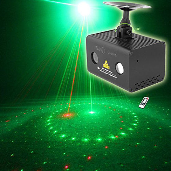 Picture of SUNY Mini Party Laser Lights Sound Music Activated Laser Light Show RG 8 Patterns Projector RGB LED Wavy Galaxy Stage Laser Light Indoor Decor DJ Light For Home Disco Bar Night Club Christmas Event