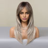 Picture of Alanhair Long Ombre Blonde Wigs for Women,HAIRCUBE Layered Synthetic Wig with Bangs Heat Resistant Fiber Daily