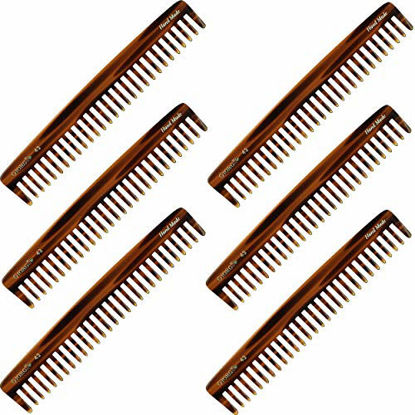 Picture of Giorgio G43 Large 7.25 Inch Hair Detangling Comb, Wide Teeth for Thick Curly Wavy Hair. Long Hair Detangler Comb For Wet and Dry. Handmade of Quality Cellulose, Saw-Cut, Hand Polished, Tortoise Shell