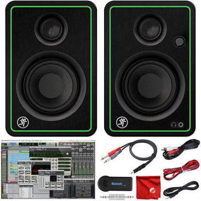 Picture of Mackie CR3-X 3-Inch Creative Reference Multimedia Monitors Bundle with Pro Tools First DAW Music Editing Software, Wireless Bluetooth Receiver and Dual 1/4" Stereo to 3.5mm Cable