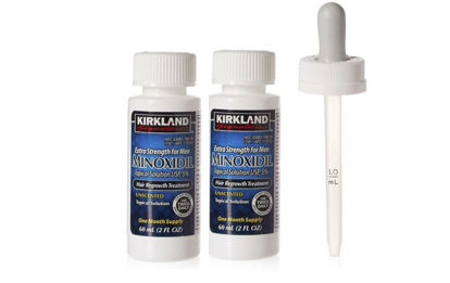 Picture of Kirkland Minoxidil 5% Topical Solution Extra Strength Hair Regrowth Treatment for Men Dropper Applicator Included (1 month to 24 month supplies available) (2 month supply)