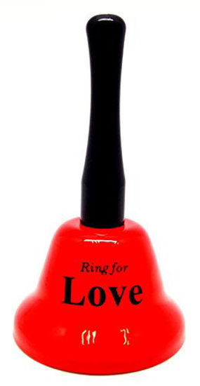 Picture of Stewart Trading LLC Ring for Love Bell with Stick Handle for Cheering at Wedding Events, 5.1 inch Red Bell with Black Handle