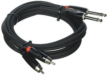 Picture of Roland Black Series Interconnect Cable, Dual RCA to Dual 1/4-Inch, 5-Feet