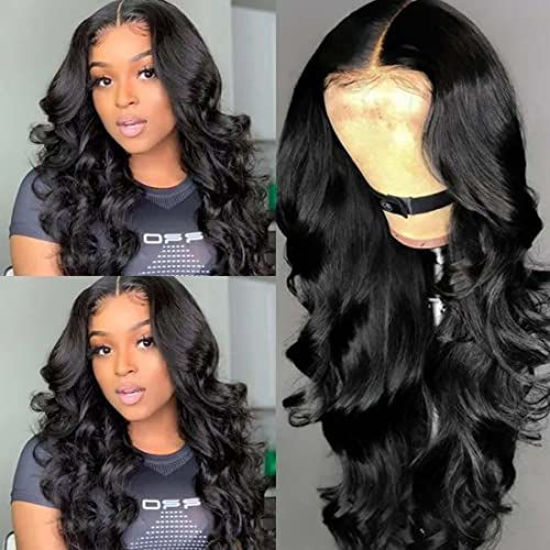 GetUSCart- Beauty Forever Silk Base Fake Scalp T Part Lace Closure Wigs  Body Wave Human Hair Wig for Women ,Brazilian Remy Human Hair Wigs Middle  Part Pre Plucked 150% Density Natural Color