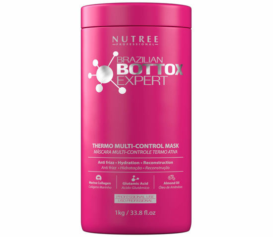 Picture of Hair Bottox Expert Thermal Mask - Contains Marine Collagen and Almond Oil - Formaldehyde-Free - Repairs the Hair Elasticity and Flexibility, Softens, Moisturizers, Adds Shine (Brazilian 33.8 oz)