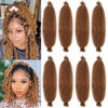 Picture of 8 Packs Soft Springy Afro Twist Hair 12 Inch Short Spring Twsit Crochet Braiding Hair For Butterfly Soft Locs Honey Blond Synthetic Marley Twist Hair Extension For Women(10 Strands/Pack,27#)