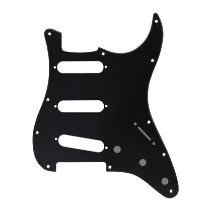 Picture of IKN 11 Hole Strat Pickguard for 3 Single Coil Pickups, come with Pickguard Screws, 1Ply Matt Black