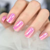 Picture of ELEVENAIL Press On Nails Glossy Short Squoval Stick On Fake Nails Salon DIY Acrylic Manicure Reusable Magic Pink Chrome False Acrylic Nail Art Tips for Women Girls