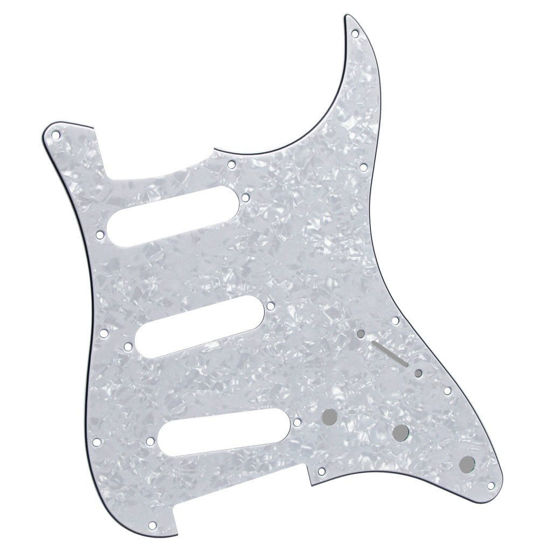 Pickguard Per Stratocaster 11 Fori – Bianco A 3 Strati, SSS, Per Chitarra Elettrica, Nuovo Spedito Dagli USA