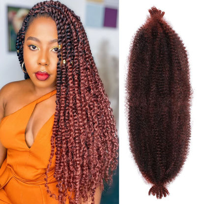Picture of 24 Inch Pre-Separated Spring Twist Hair 8 Packs Springy Afro Twist Crochet Hair Synthetic Marley Crochet Braiding For Distressed Soft Locs Hair Extension For Women (10 Strands/Pack,T350#)