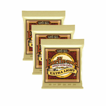 Picture of 3 Pack | Ernie Ball Guitar Strings | Acoustic | Earthwood | Extra Light 10-50