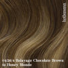 Picture of Clip in Hair Extensions, hotbanana Chocolate Brown with Honey Blonde 120g Clip in Hair Extensions Real Human Hair Straight Remy Hair Clip in Hair Extensions 20 inch 7pcs