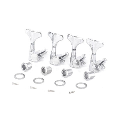 Picture of Musiclily Pro 4 in Line Sealed Electric Bass Tuners Tuning Pegs Keys Machine Heads Set for 4 String Precision Jazz Bass Replacement, Chrome