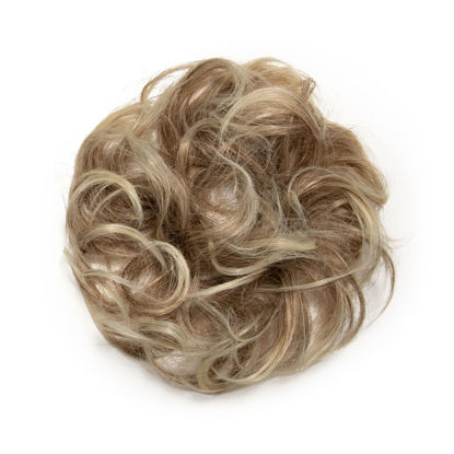 Picture of JuvaBun Messy Bun Hair Piece - Hair Pieces for Women & Men Create Full Updos for Events, Everyday Wear - Washable, Realistic, Synthetic Hair Bun Scrunchie