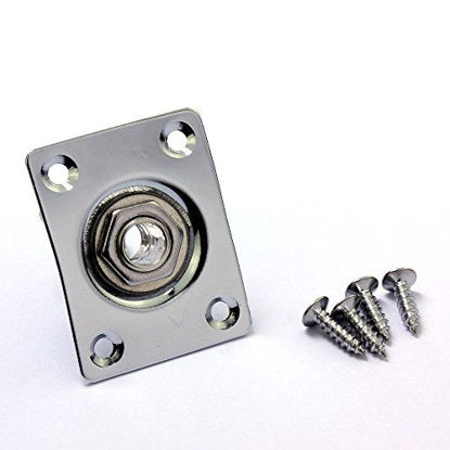 Picture of 1pc Output Square Jack Plate Chrome for Electric Guitar