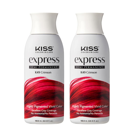 Picture of Kiss Express Semi-Permanent Hair Color 100mL (3.5 US fl.oz) (2 Count, Crimson)