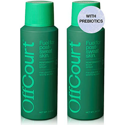 Picture of OffCourt Natural Mens Body Spray with Prebiotics - Deodorizing Body Spray for Men - Aluminum-Free Spray Deodorant for Full-Body Use with Medium-Bodied Fig Leaves and White Musk Scent, 3.4 Ounce (Pack of 2)