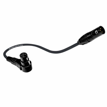 Picture of Balanced XLR Cable Male to Right Angle Female - 6 Feet Black - Pro 3-Pin Microphone Connector for Powered Speakers, Audio Interface or Mixer for Live Performance & Recording