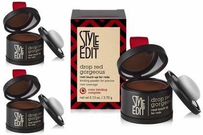 Picture of Style Edit Root Touch Up Powder, to Cover Up Dark Roots and Grays Between Salon Visits, Water Resistant, Non-Sticky, Compact And Mess-Free, Dark Red Hair Color (Pack of 3)