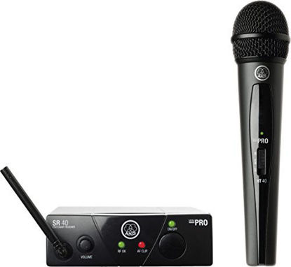 Picture of AKG Pro Audio WMS40MINI Vocal Set Band US25D Wireless Microphone System, with SR40 Receiver and PT40 Mini Pocket Transmitter