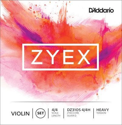 Picture of D'Addario Zyex Violin String Set with Silver D, 4/4 Scale, Heavy Tension