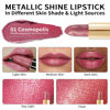 Picture of Oulac Metallic Pink Lipstick for Women, High Impact Lipcolor with Moisturizing Creamy Formula, Long Lasting, Vegan & Cruelty-Free, Full-Coverage Lip Color 4.3 g/0.15 oz (Cosmopolis(01))