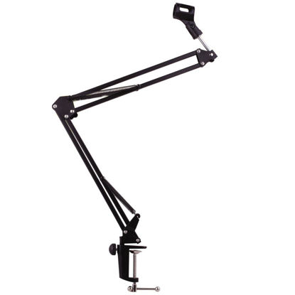 Picture of Weymic® Universal Microphone Suspension Boom Scissor Arm Stand with Holder for Broadcast Studio Fit for All Kinds of Studio Microphone,more Stronger Structure,Max Load Capacity Up to 2.6 pounds
