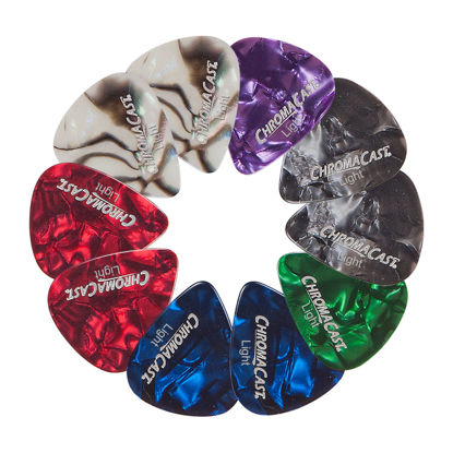 Picture of ChromaCast Pearl Celluloid Guitar Pick 10 Pack, Light Gauge (.60mm)