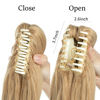 Picture of CJL HAIR Short Claw Clip Fake Ponytail Hairpiece Extension Curly Wavy Pony Tails Balayage Blonde Hair Synthetic Heat Friendly Fiber Hair piece for Women Girls Kids