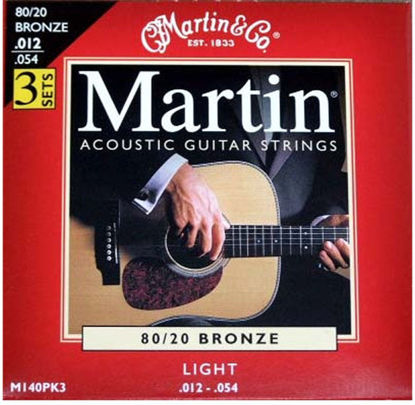 Picture of Martin M140 80/20 Acoustic Guitar Strings, Light 3 Pack